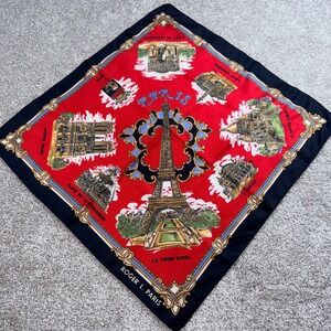 Lahmy Rogers Paris Landmark Souvenir Eifel Tower Scarf Made in Italy